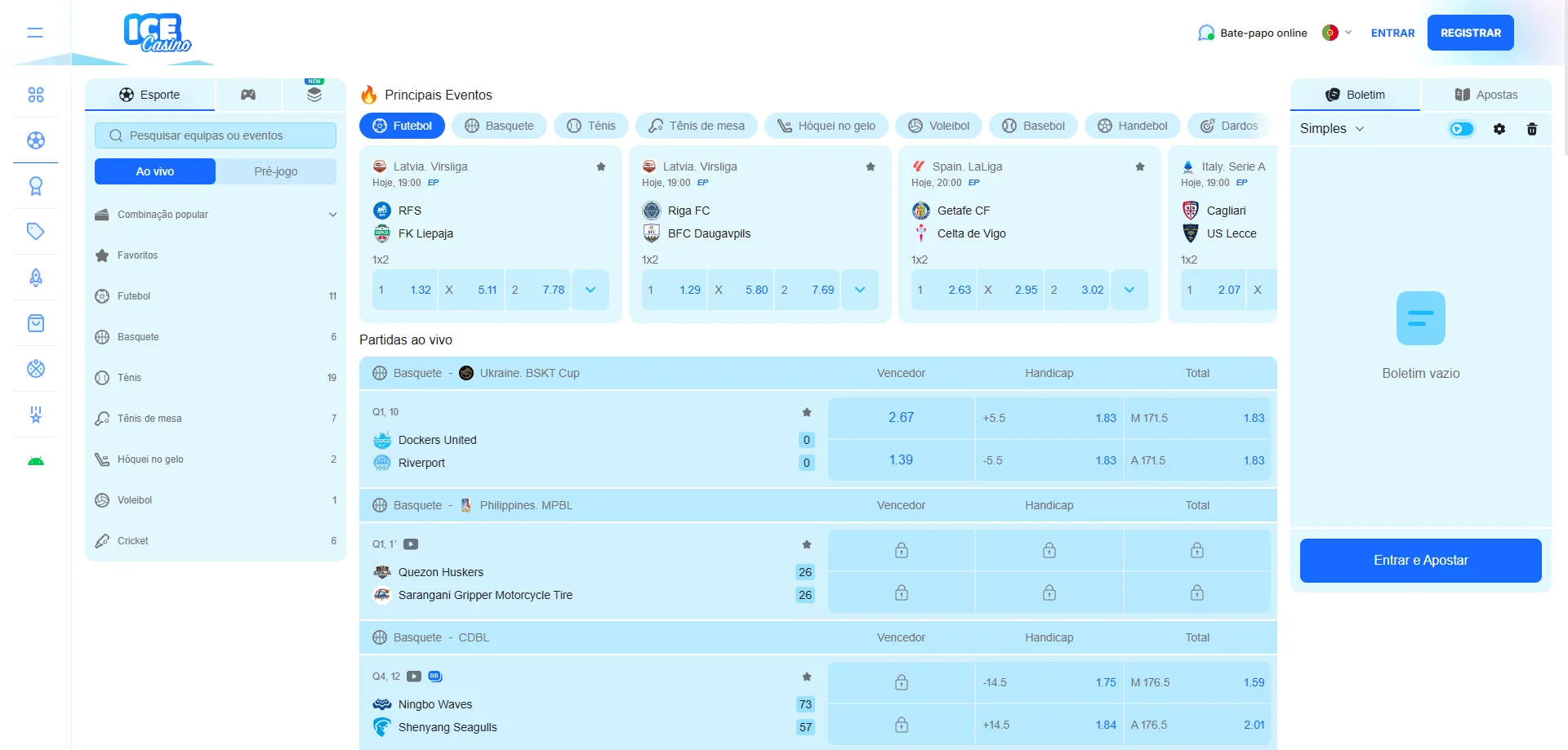 Apostas esportivas no ice casino app – opções variadas de mercados