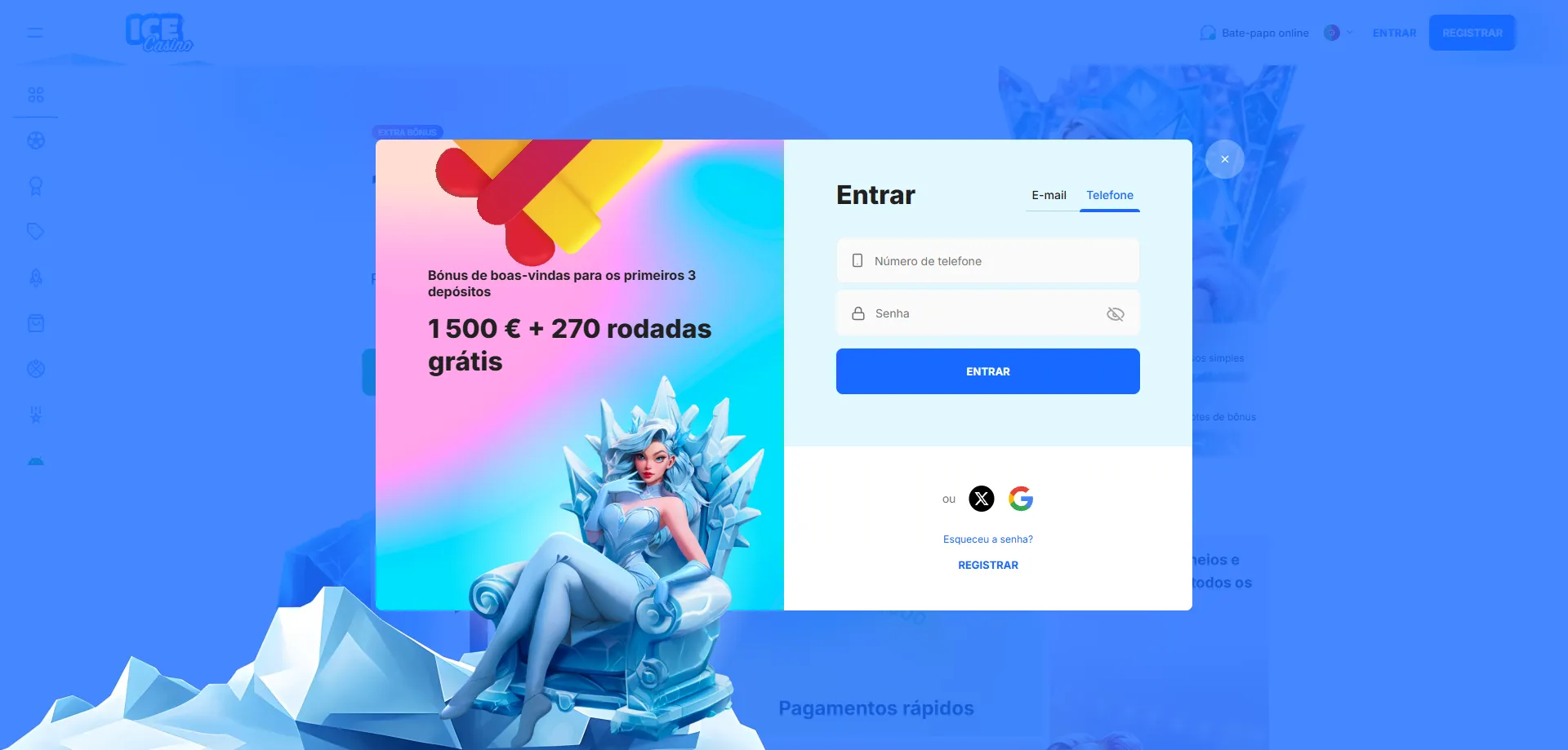 ice casino verificação de identidade e acesso ao perfil para bônus