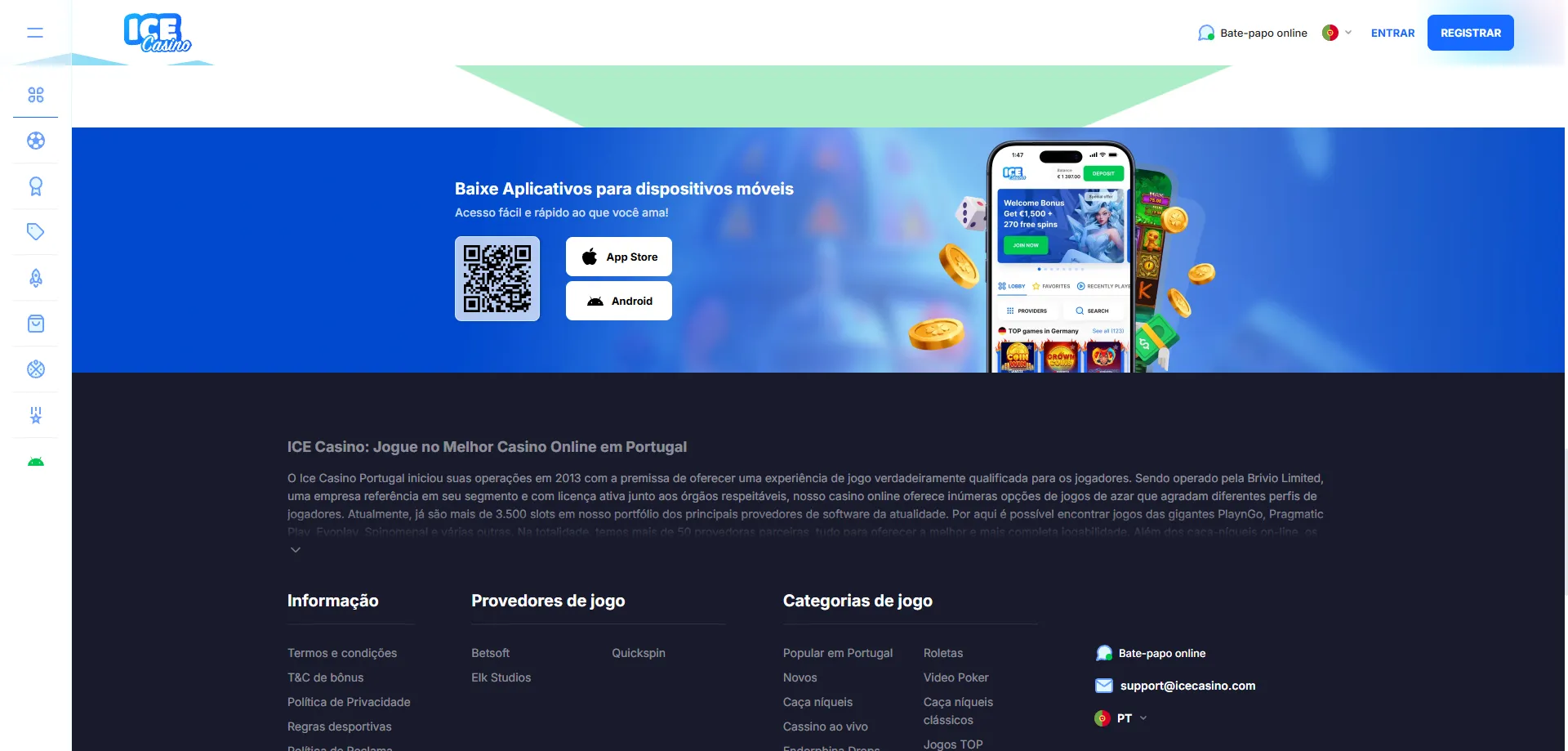 ice casino aplicativo mobile Android e iOS — jogar em qualquer lugar